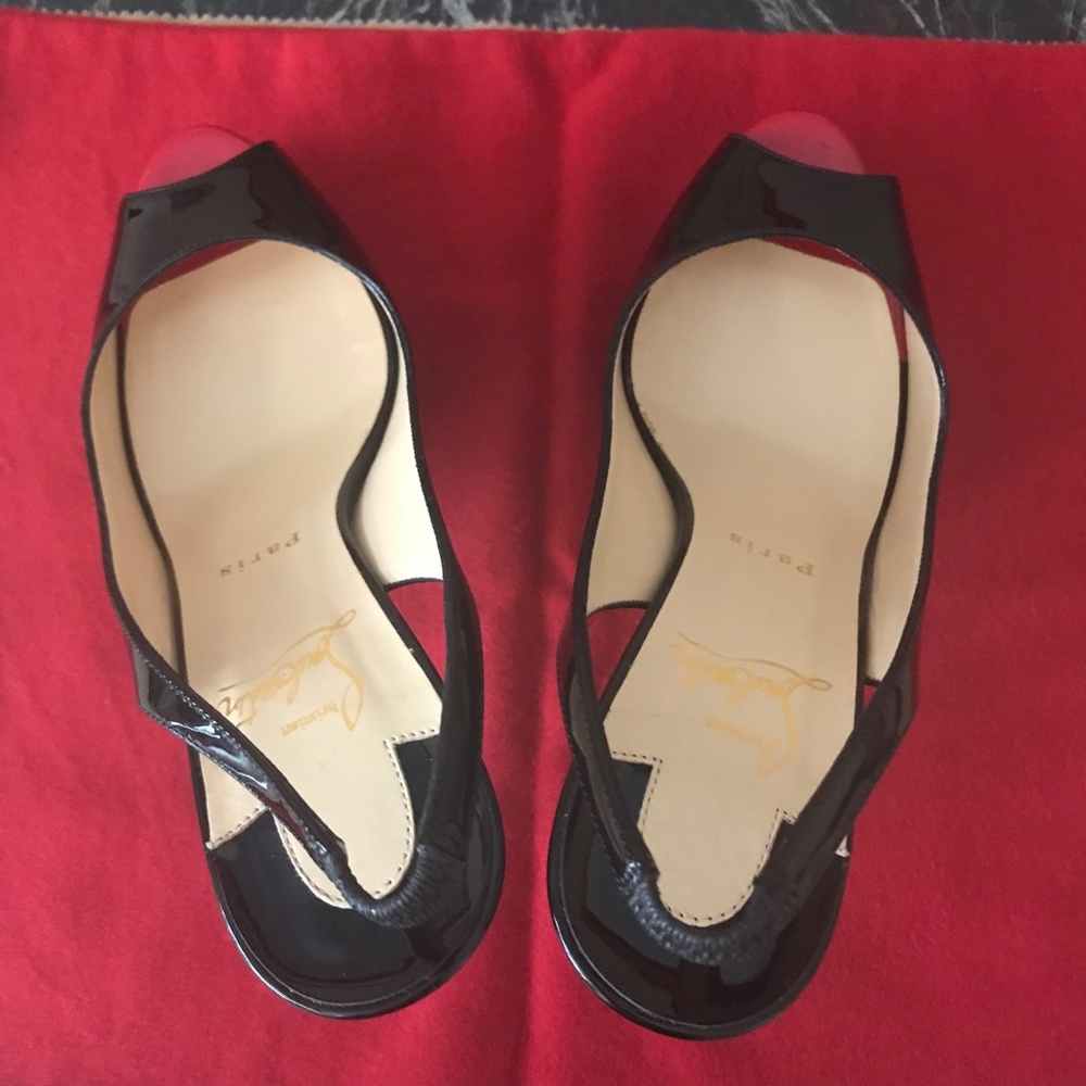 ❤️NEW Christian Louboutin No Prive Slingback Black EU38 - Picture 6 of 14